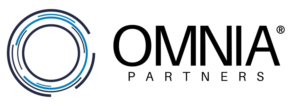 omnia partners logo primary navy sky blue